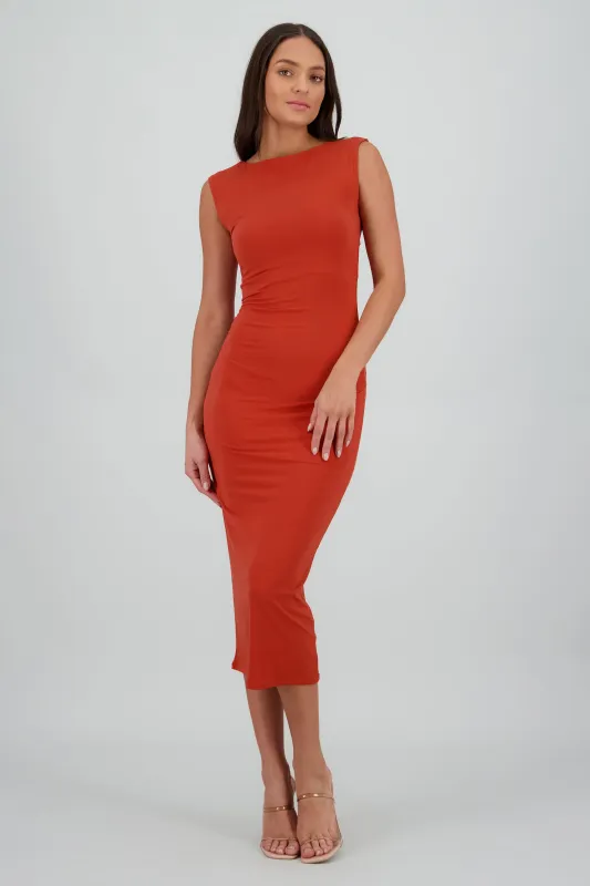 Vestido drapeado sin mangas sold by Shasa