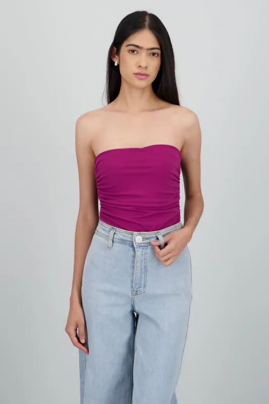 Bodysuit strapless drapeado sold by Shasa