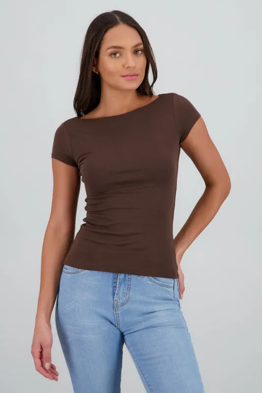 Top manga corta escote barco sold by Shasa