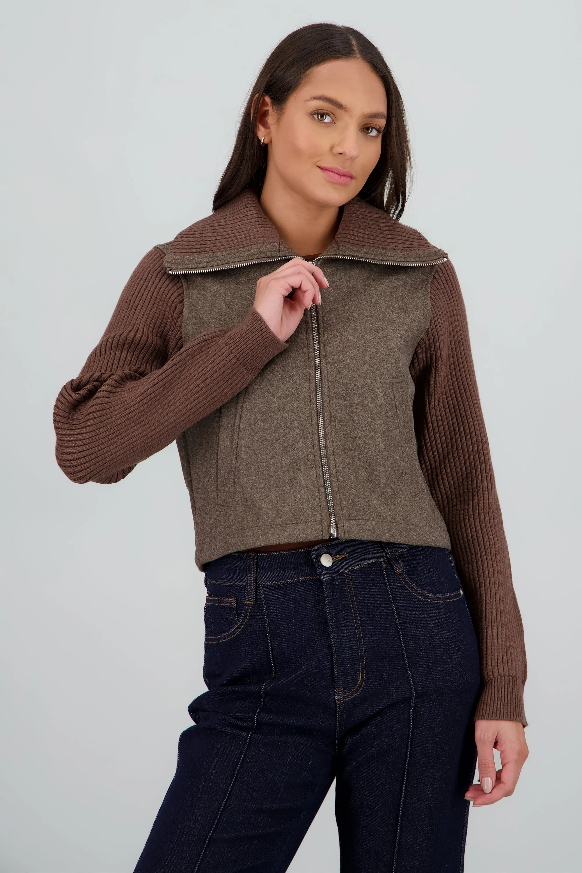 Light jacket contraste tejido de punto sold by Shasa product image thumbnail 2