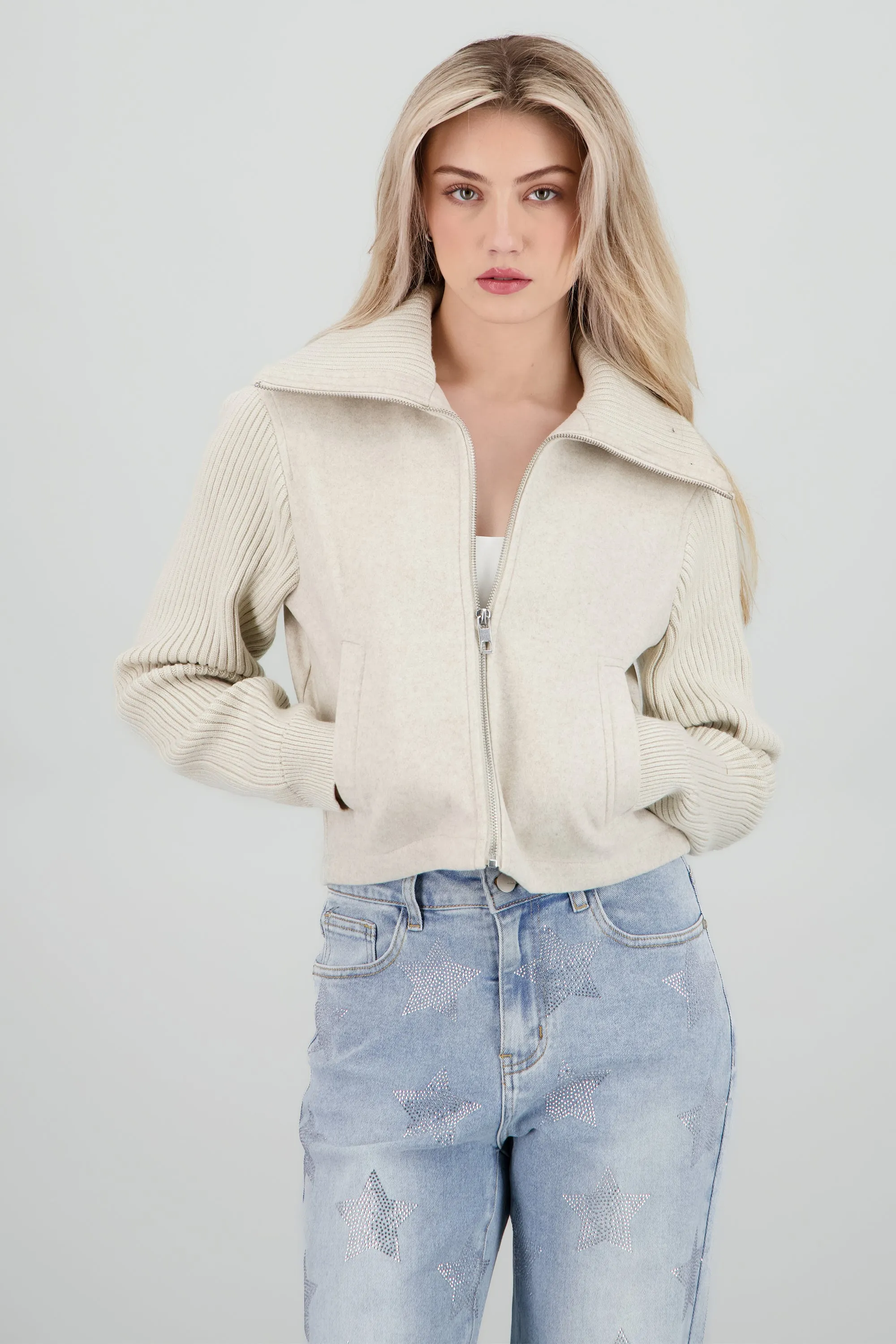 Light jacket contraste tejido de punto sold by Shasa product image thumbnail 2