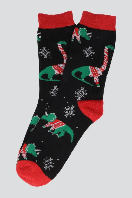 Calcetin dino navideño sold by Shasa