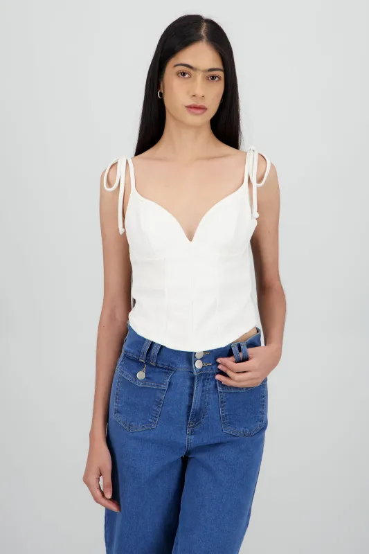 Top corset tirantes amarre sold by Shasa