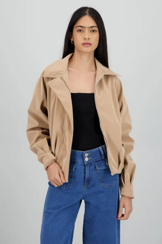 Chamarra bomber con cortes tacto peach sold by Shasa