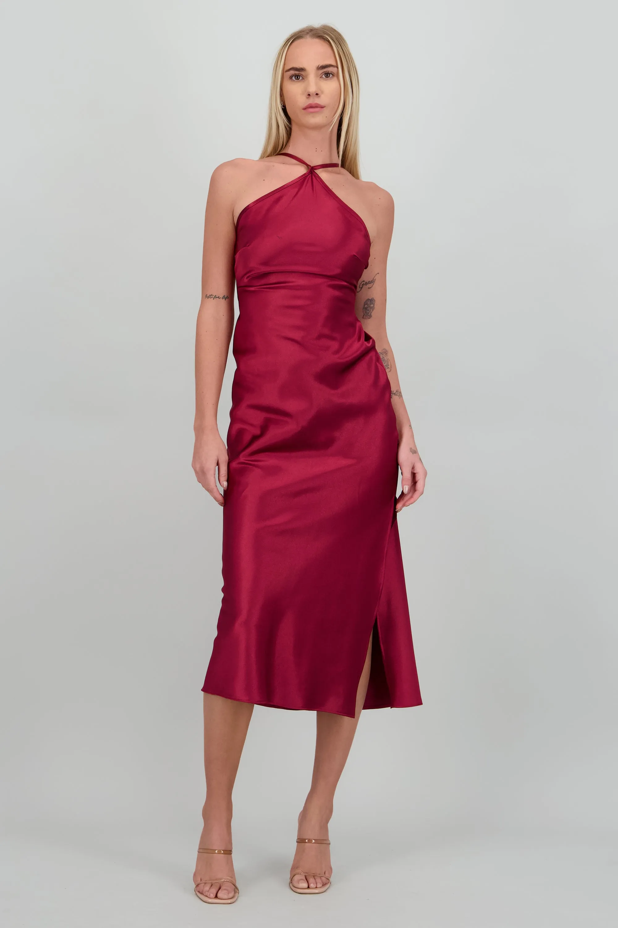 Vestido halter satin midi cruce espalda sold by Shasa product image thumbnail 2