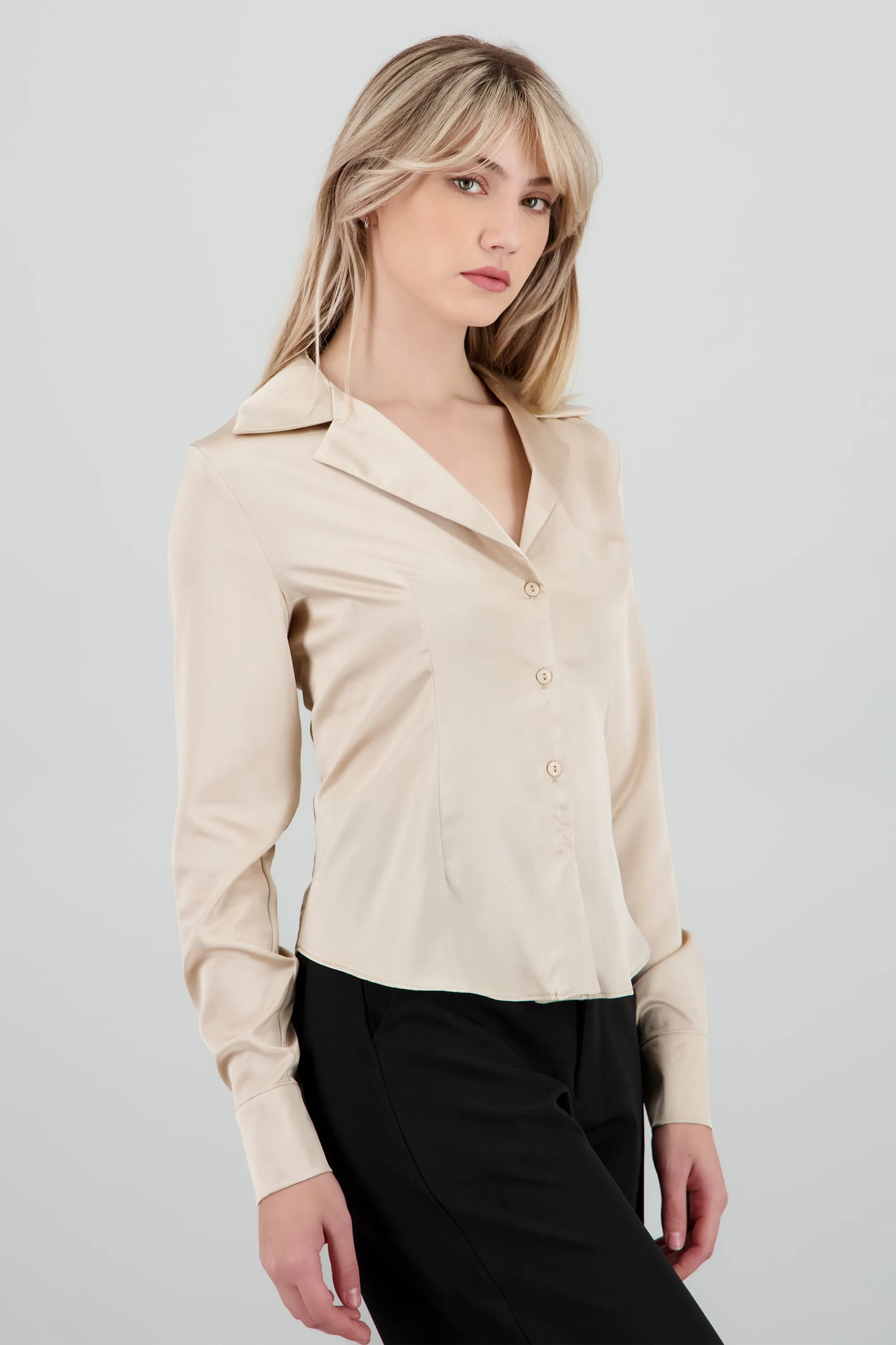 Camisa satin lace up espalda sold by Shasa product image thumbnail 3