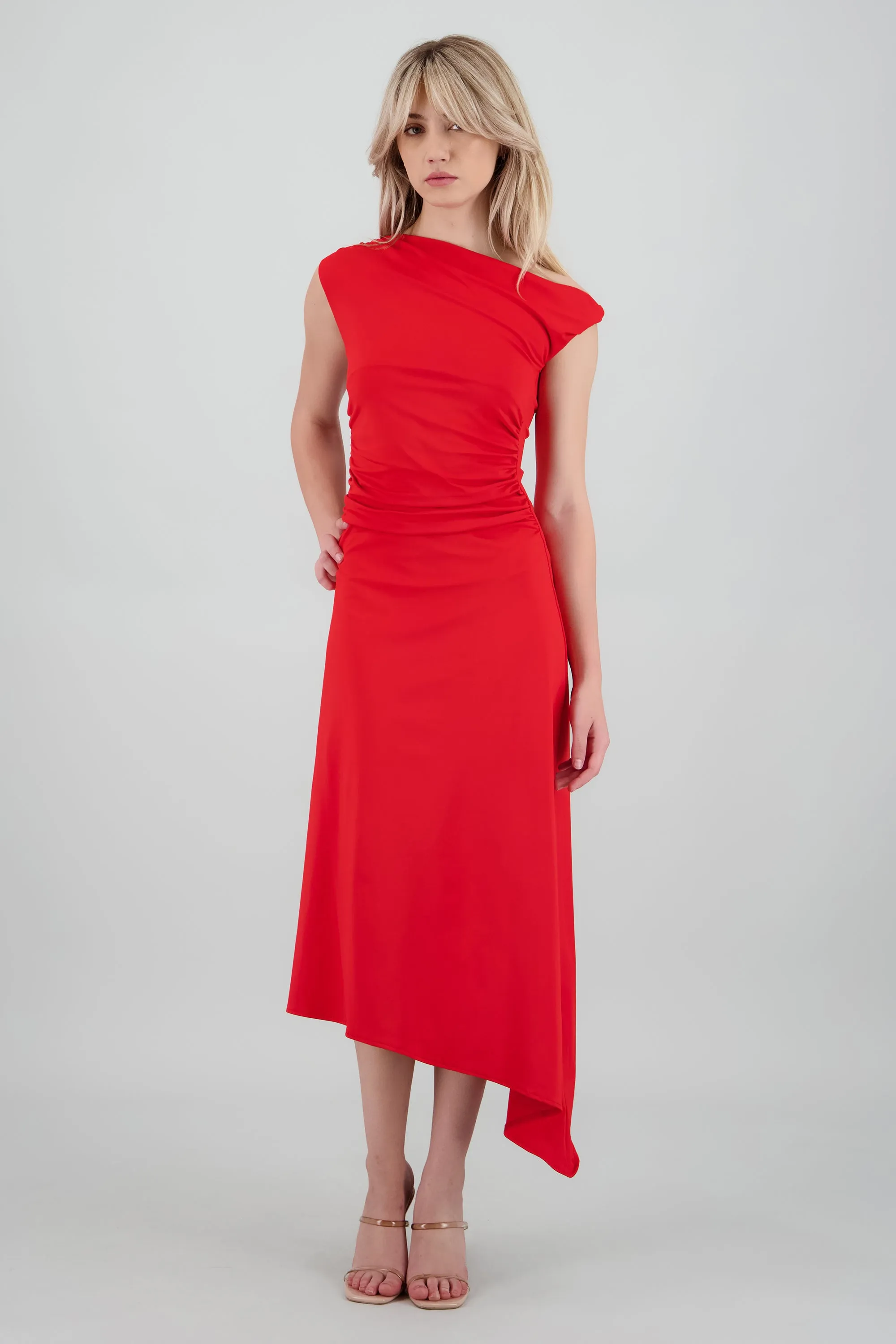 VESTIDO MIDI HOMBRO ASIMETRICO HYPSTERS sold by Shasa