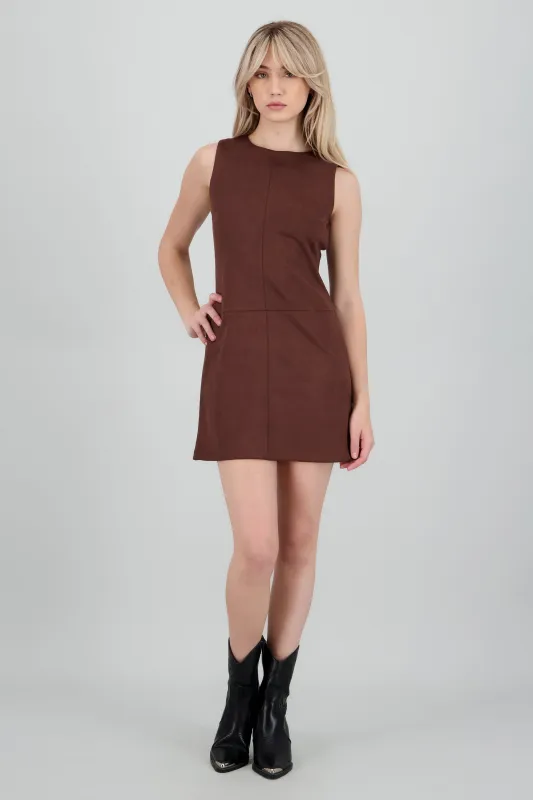 Vestido mini cortes suede sold by Shasa