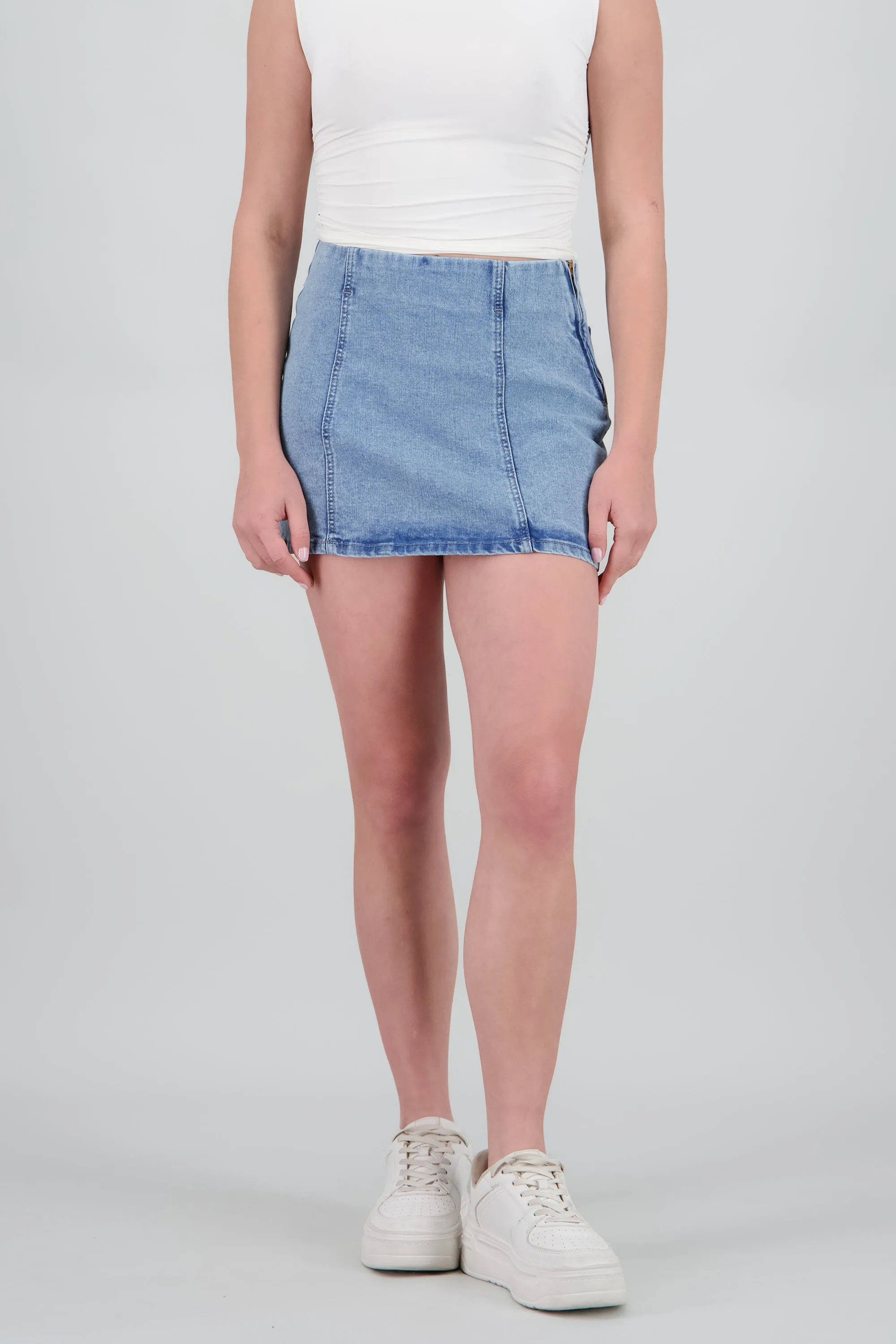 Denim Mini falda zipper sold by Shasa product image thumbnail 2