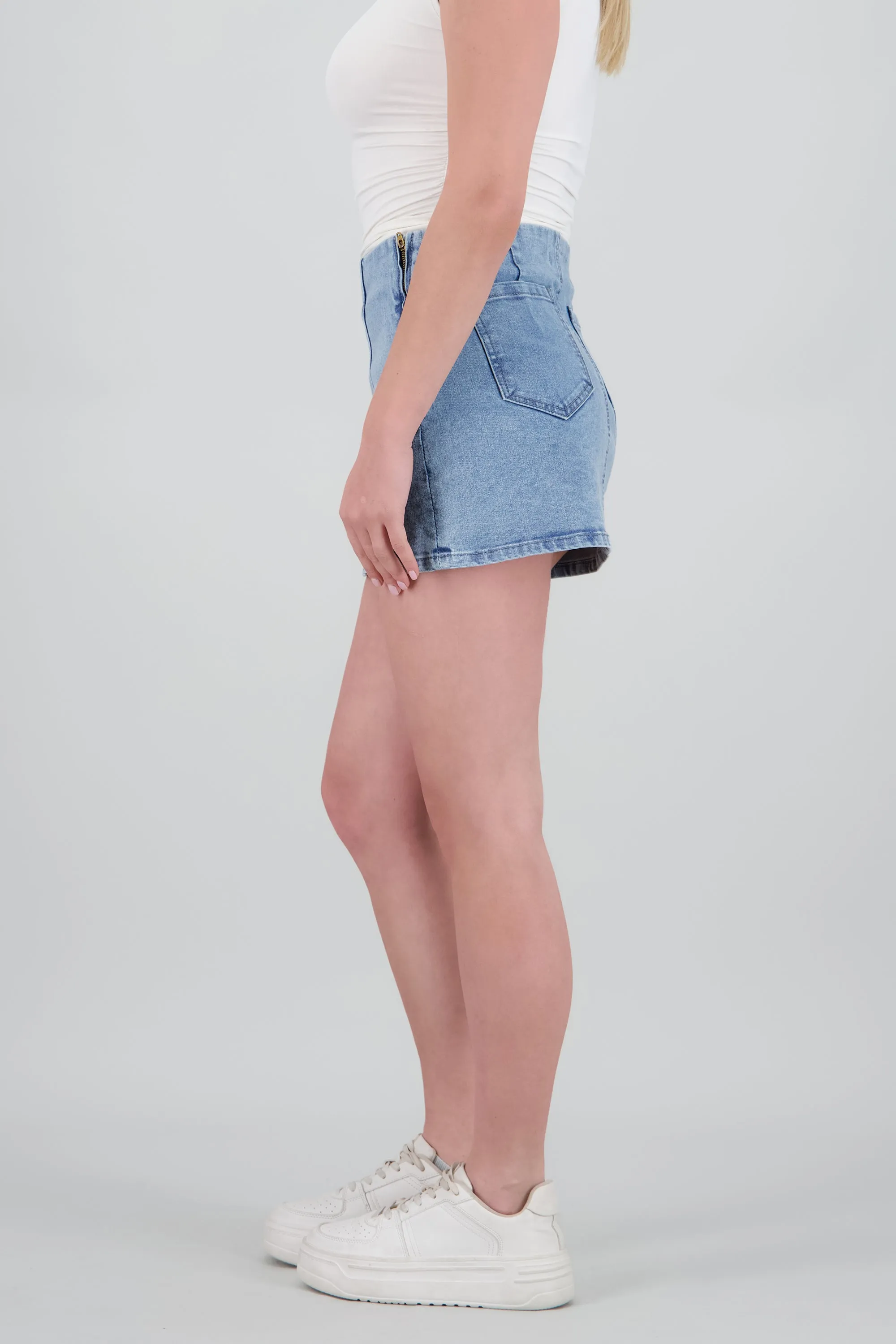 Denim Mini falda zipper sold by Shasa product image thumbnail 3