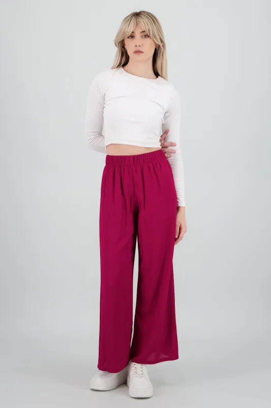 Pantalón Wide Leg Cintura Elástico sold by Shasa