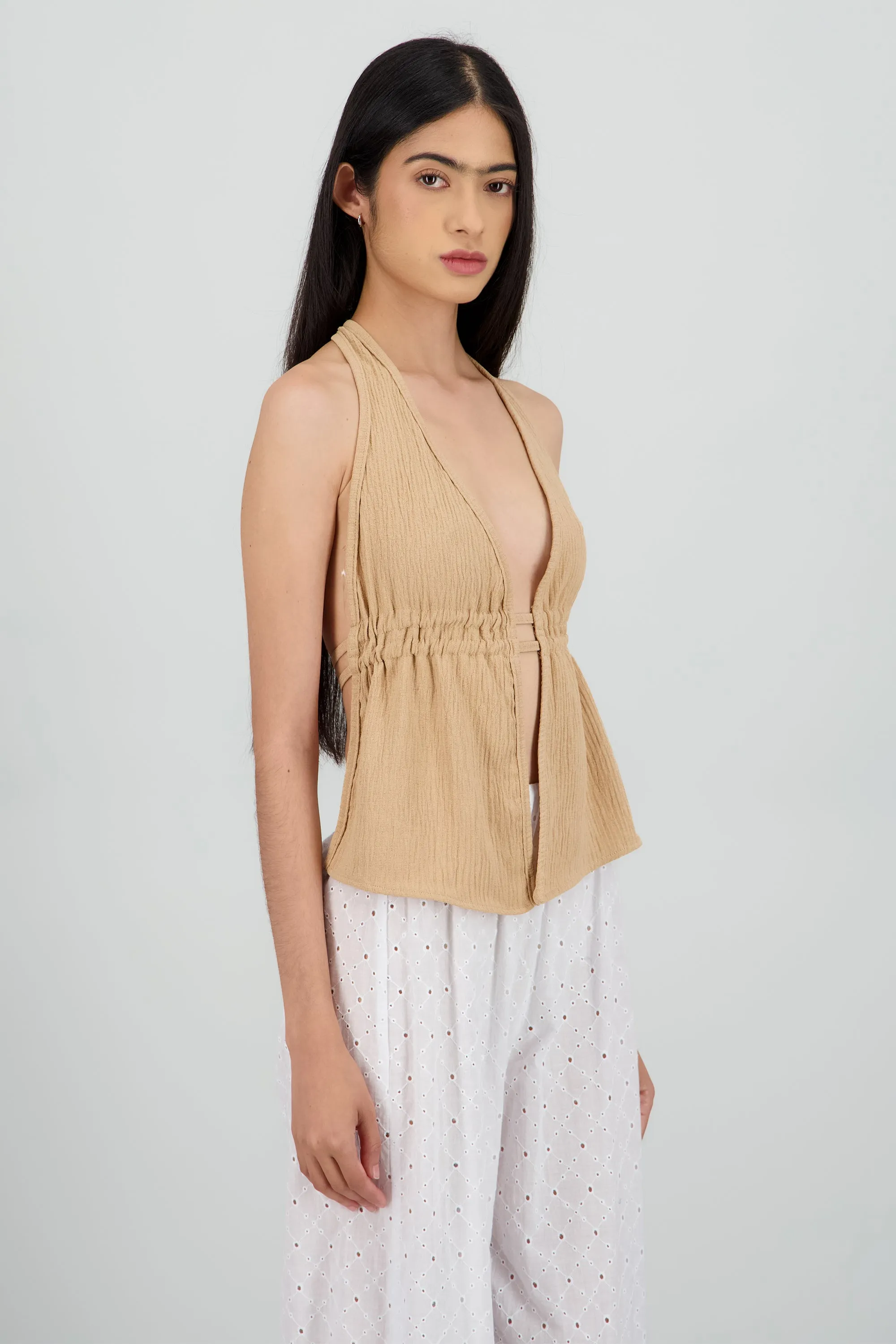 Top doble jareta halter cuentas sold by Shasa product image thumbnail 3