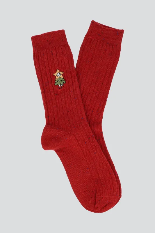 Calcetin tejido textura bordado sold by Shasa