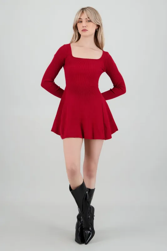 Vestido mini manga larga tejido sold by Shasa