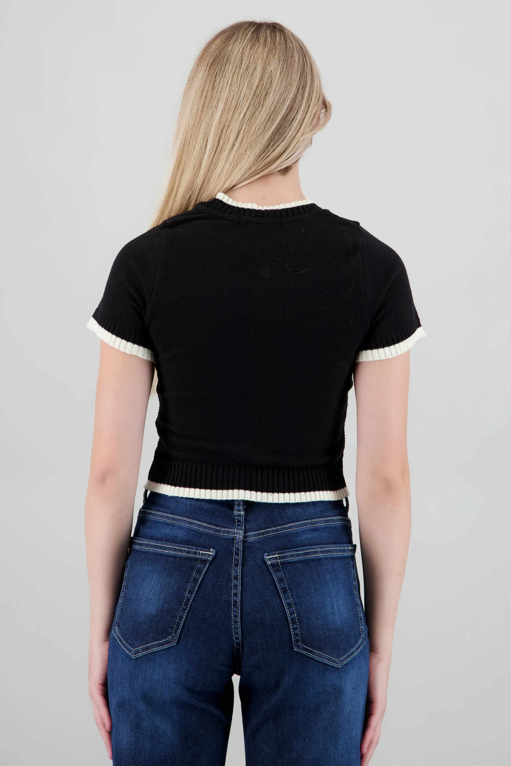 Top tejido manga corta contraste sold by Shasa product image thumbnail 4