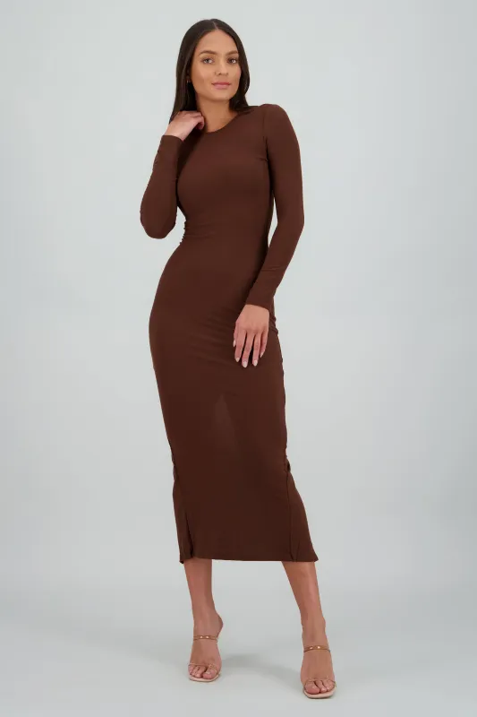 Vestido maxi manga larga liso sold by Shasa