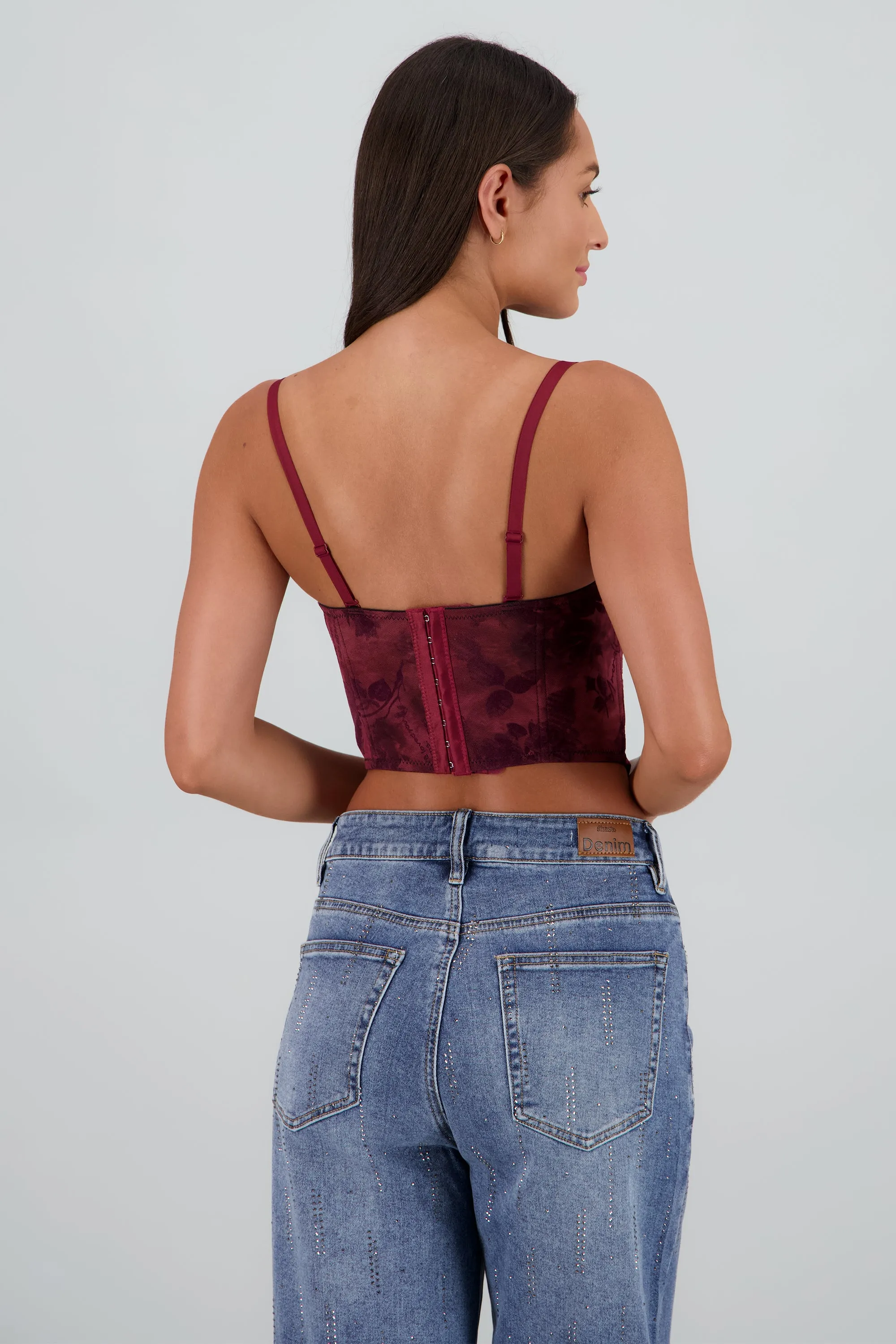 Corset flock flores detalle de plisado en copas sold by Shasa product image thumbnail 4