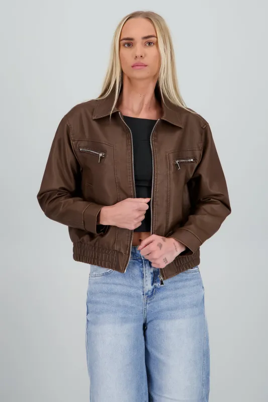 Chamarra PU oversize sold by Shasa