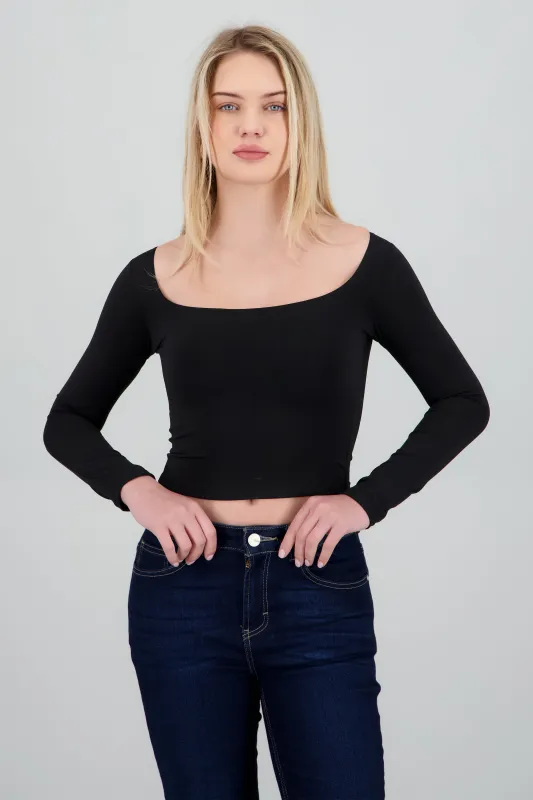 Top escote redondo manga larga sold by Shasa