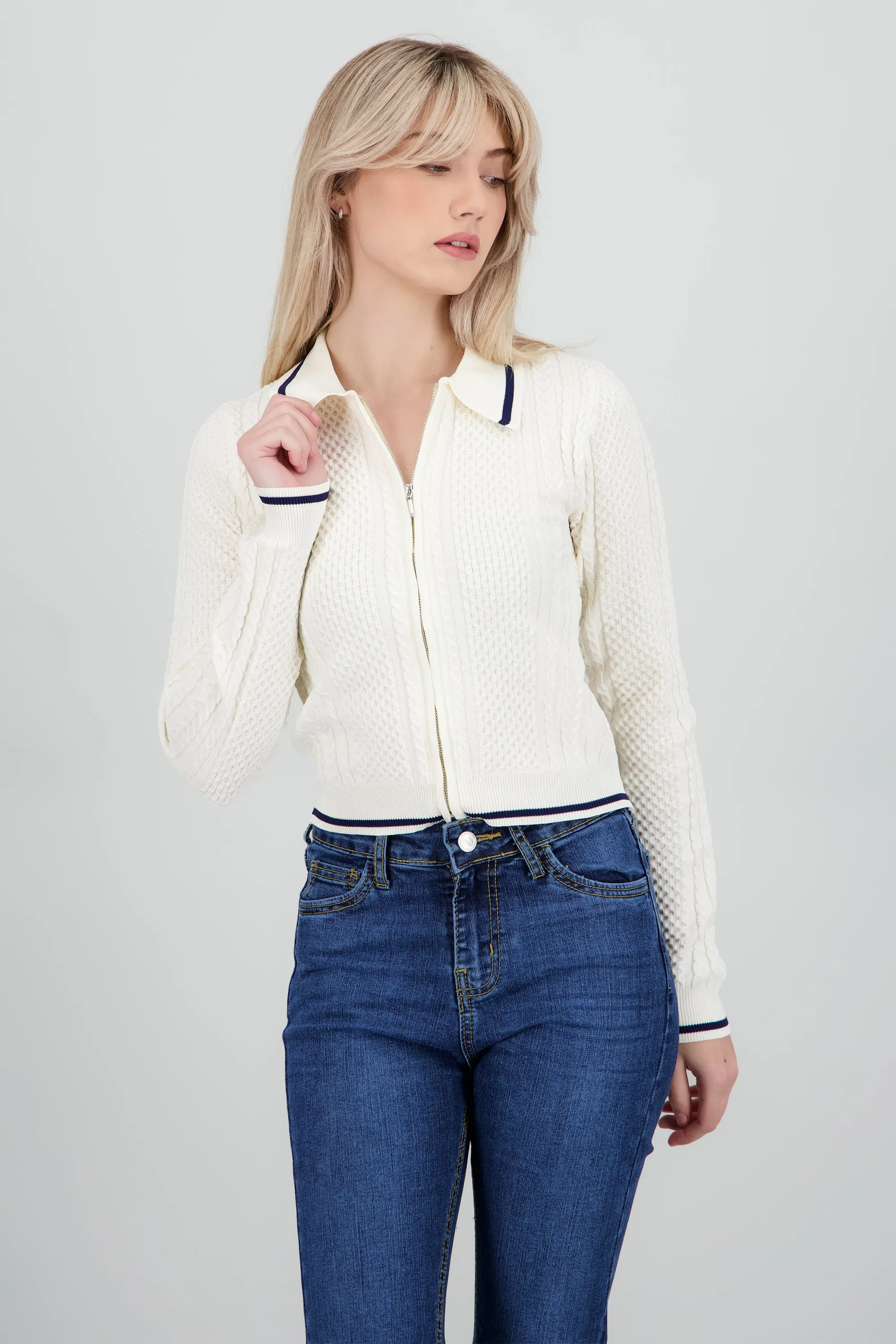 Chamarra tejida linea contrastes sold by Shasa product image thumbnail 2