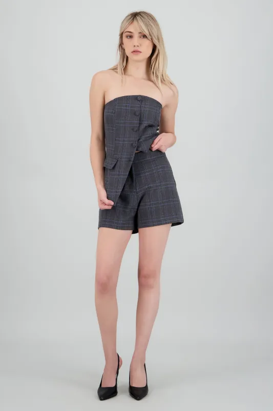 Shorts pretina lisa estampado cuadros sold by Shasa