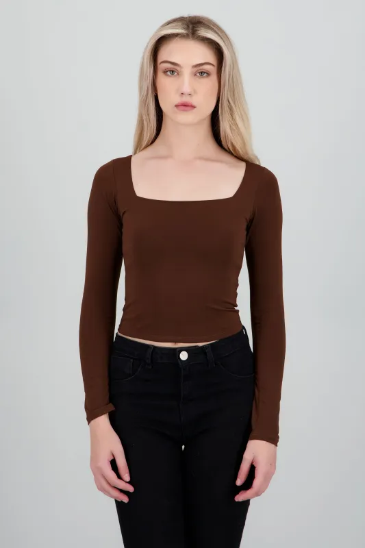 Top escote cuadrado manga larga sold by Shasa