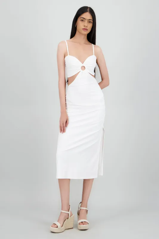 Vestido midi cutouts detalle aro sold by Shasa