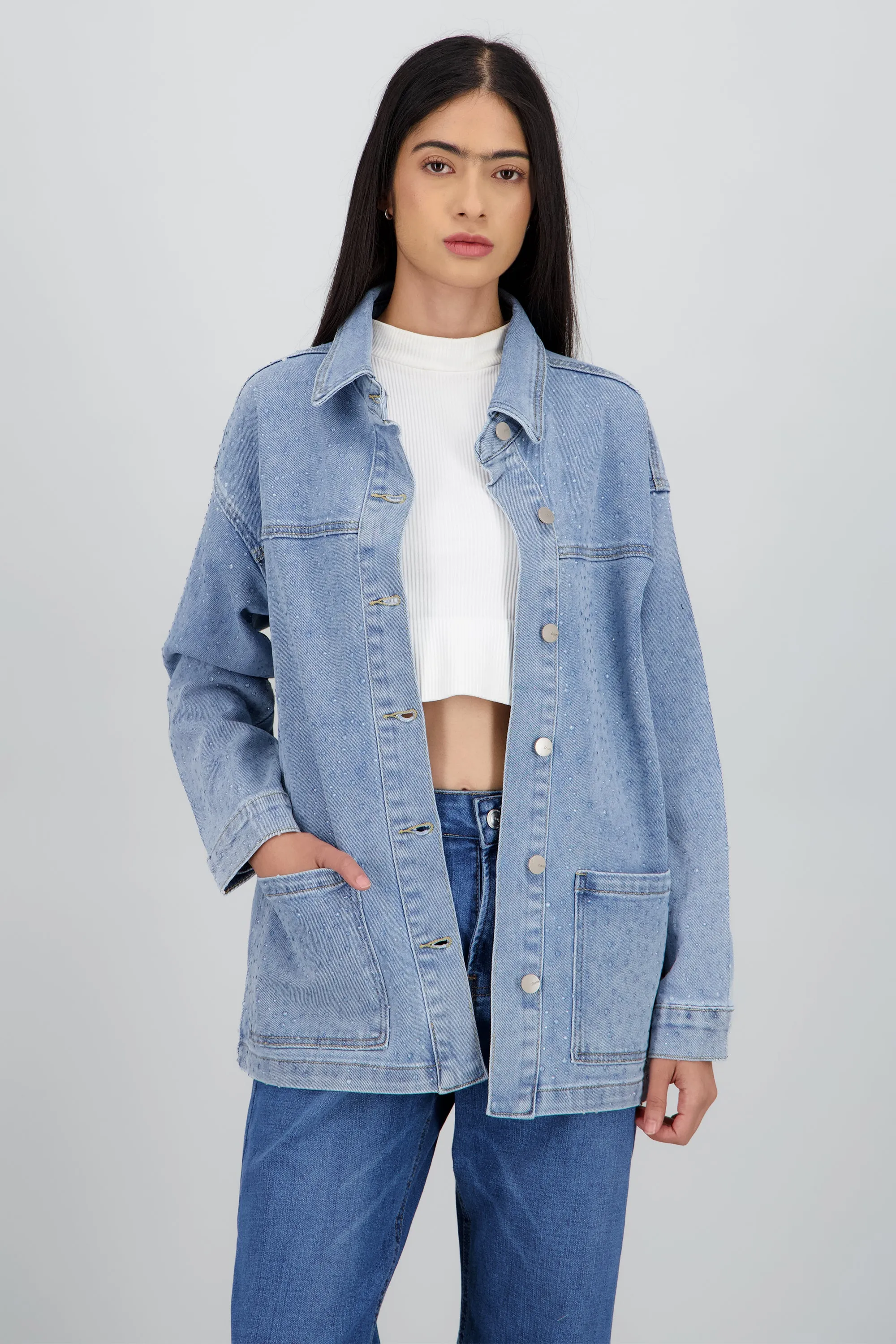 Chamarra oversize brillo gota sold by Shasa