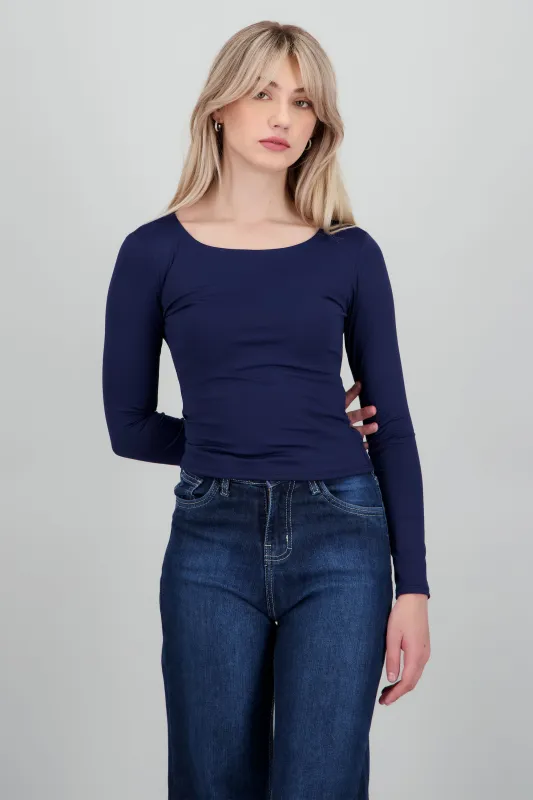 Top escote redondo manga larga sold by Shasa