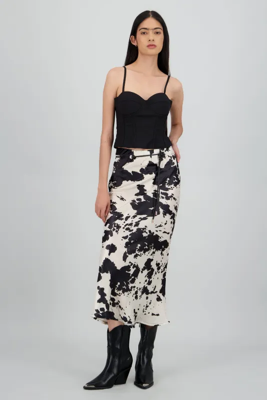 Falda estampado vaca con cinuron sold by Shasa