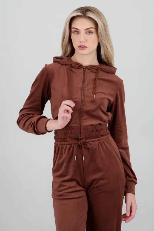 Hoodie velvet cierre sold by Shasa