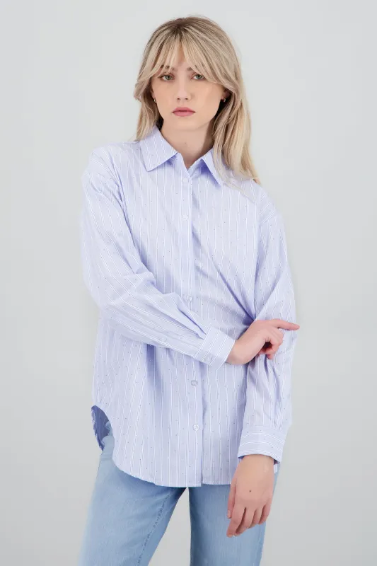 Camisa rayas detalle brillo sold by Shasa