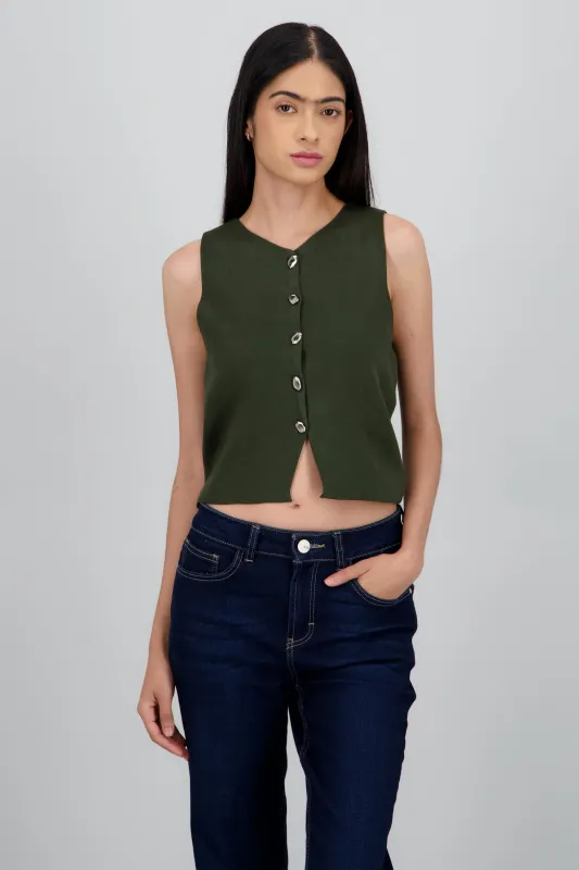 TOP TEJIDO CON DETALLE BOTONES sold by Shasa