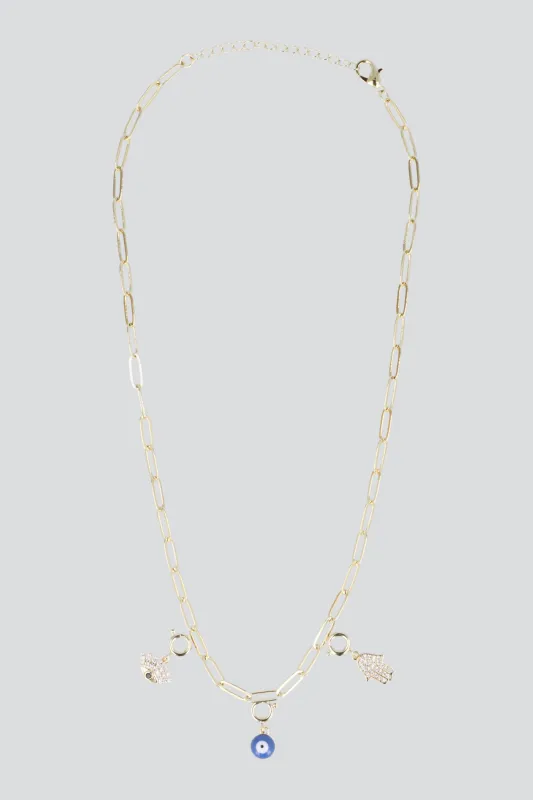 Set collar con charms ojito pq sold by Shasa