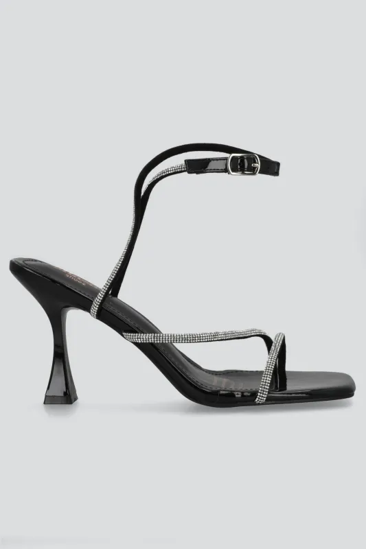 Tacon alto tiras delgadas brillos sold by Shasa