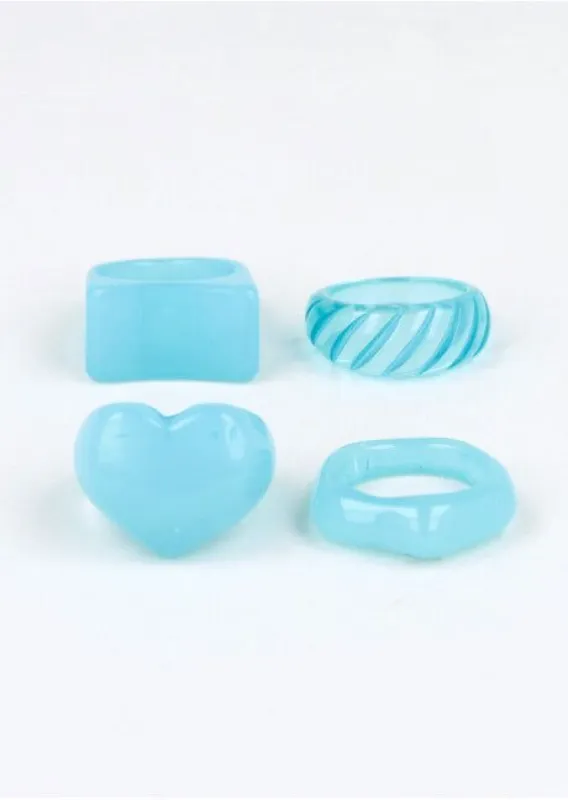 Set 4 Anillos Corazón Chunky sold by Shasa