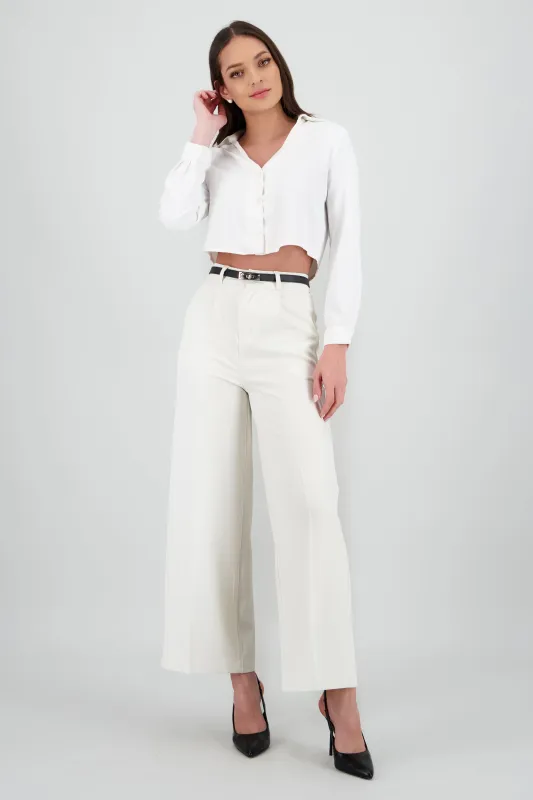 Pantalon sastre corte con cinturon hebilla sold by Shasa