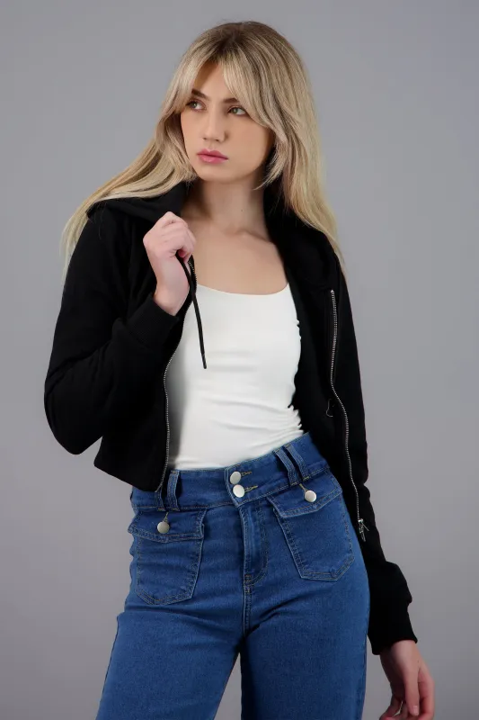 Sudadera crop con capucha cintura ajustada sold by Shasa