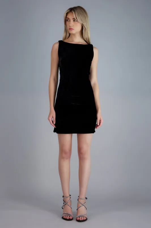 Vestido corto sin mangas de terciopelo sold by Shasa