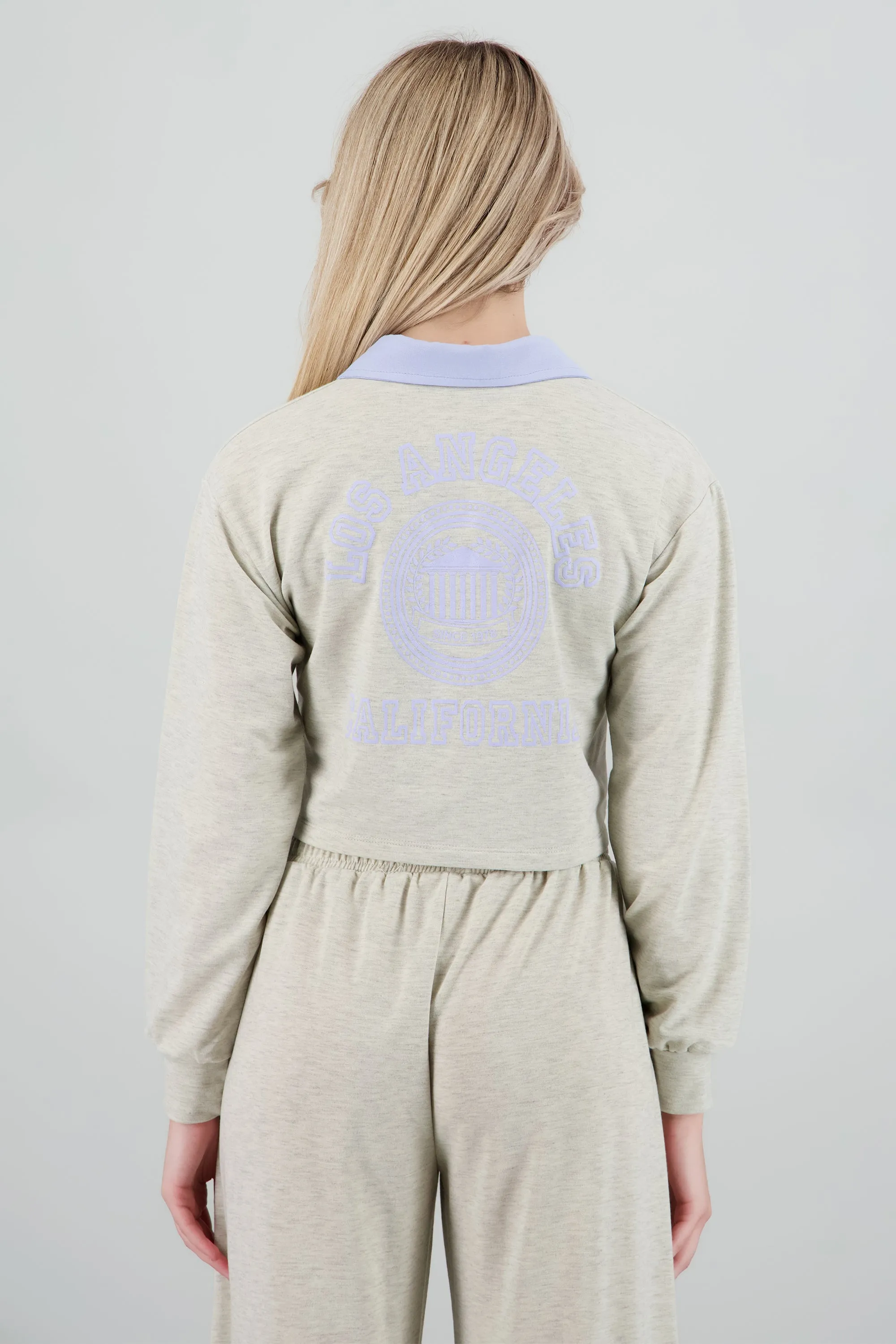 Sudadera estrampada detalle cuello polo sold by Shasa product image thumbnail 4