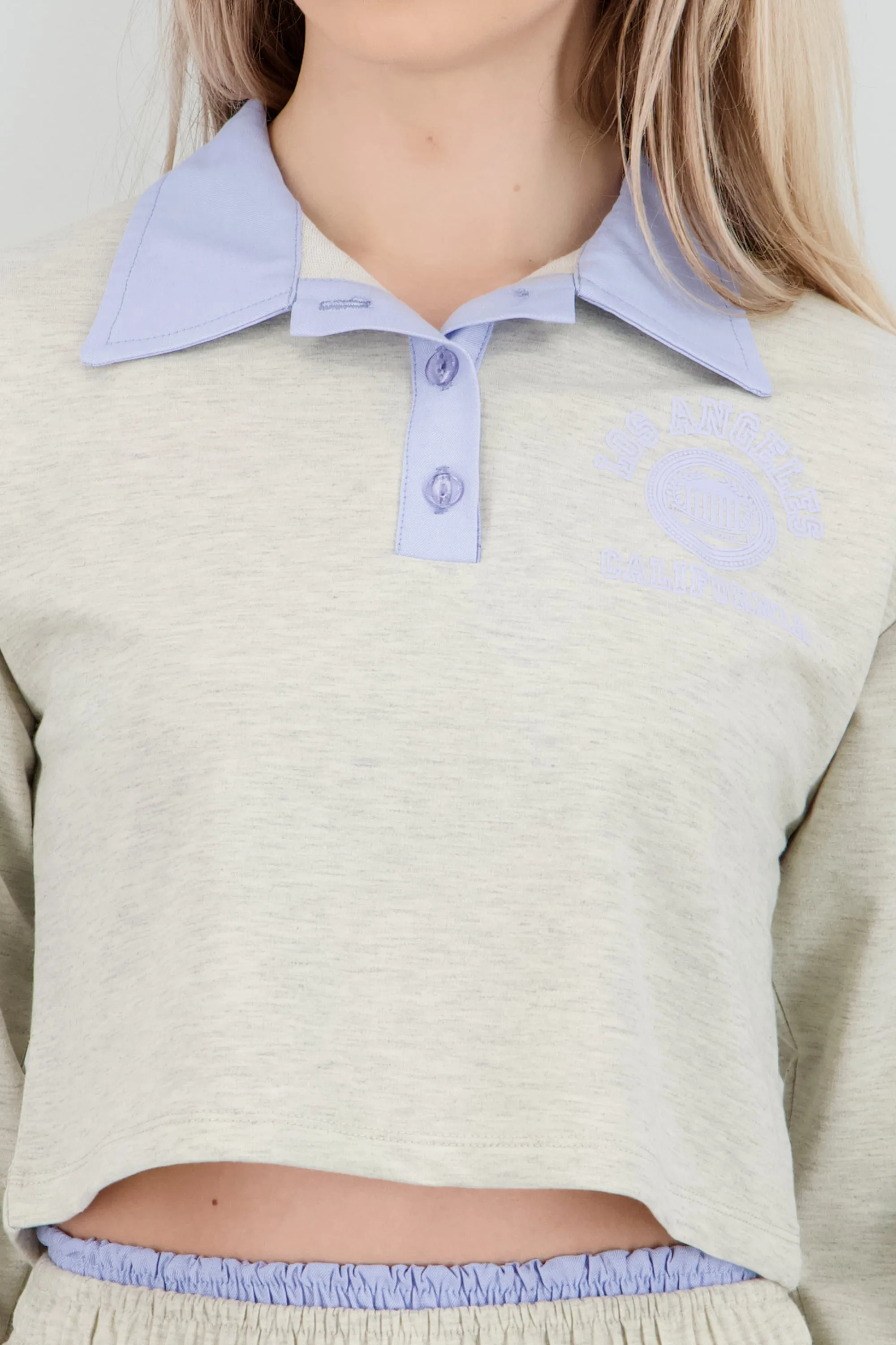 Sudadera estrampada detalle cuello polo sold by Shasa product image thumbnail 5
