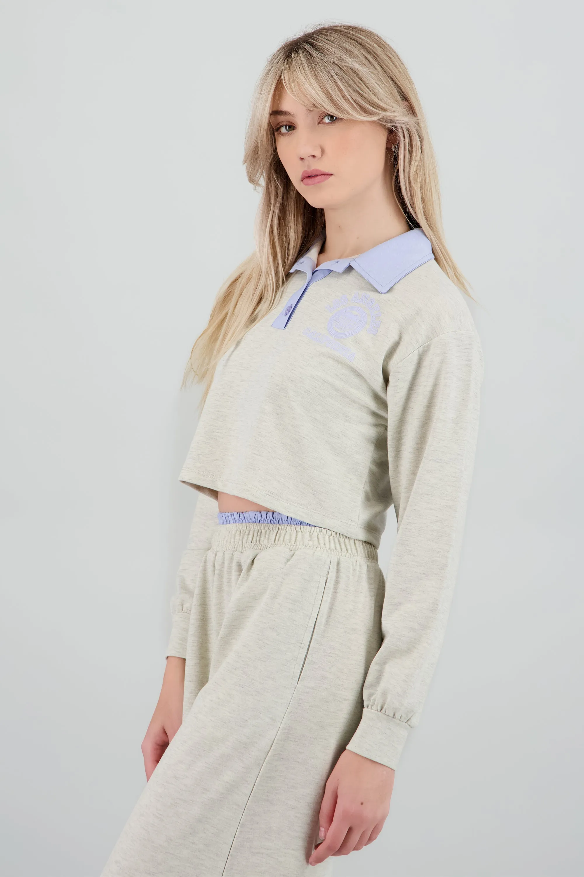 Sudadera estrampada detalle cuello polo sold by Shasa product image thumbnail 3