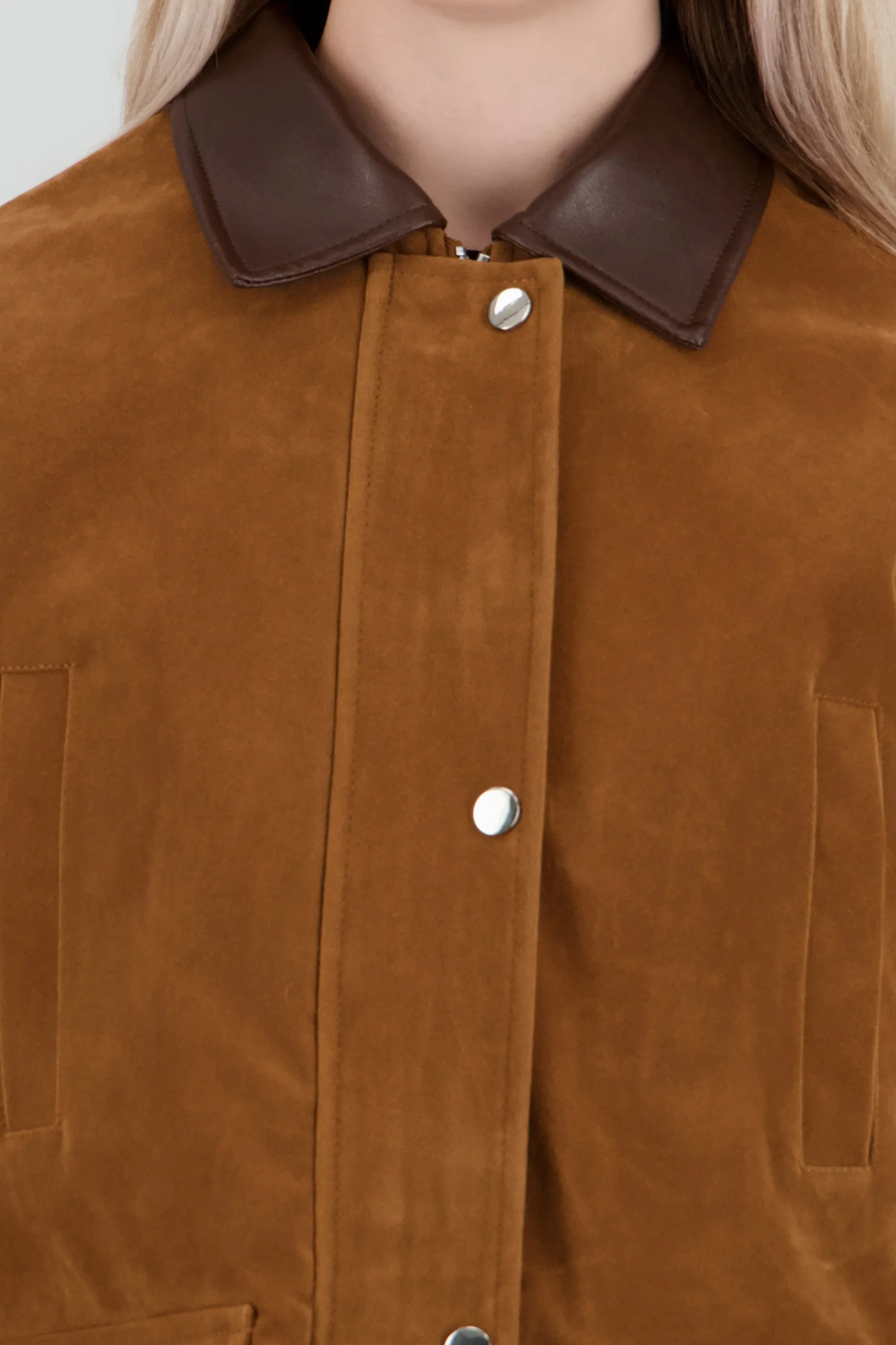 cazadora antelina cuello contraste efecto piel sold by Shasa product image thumbnail 5