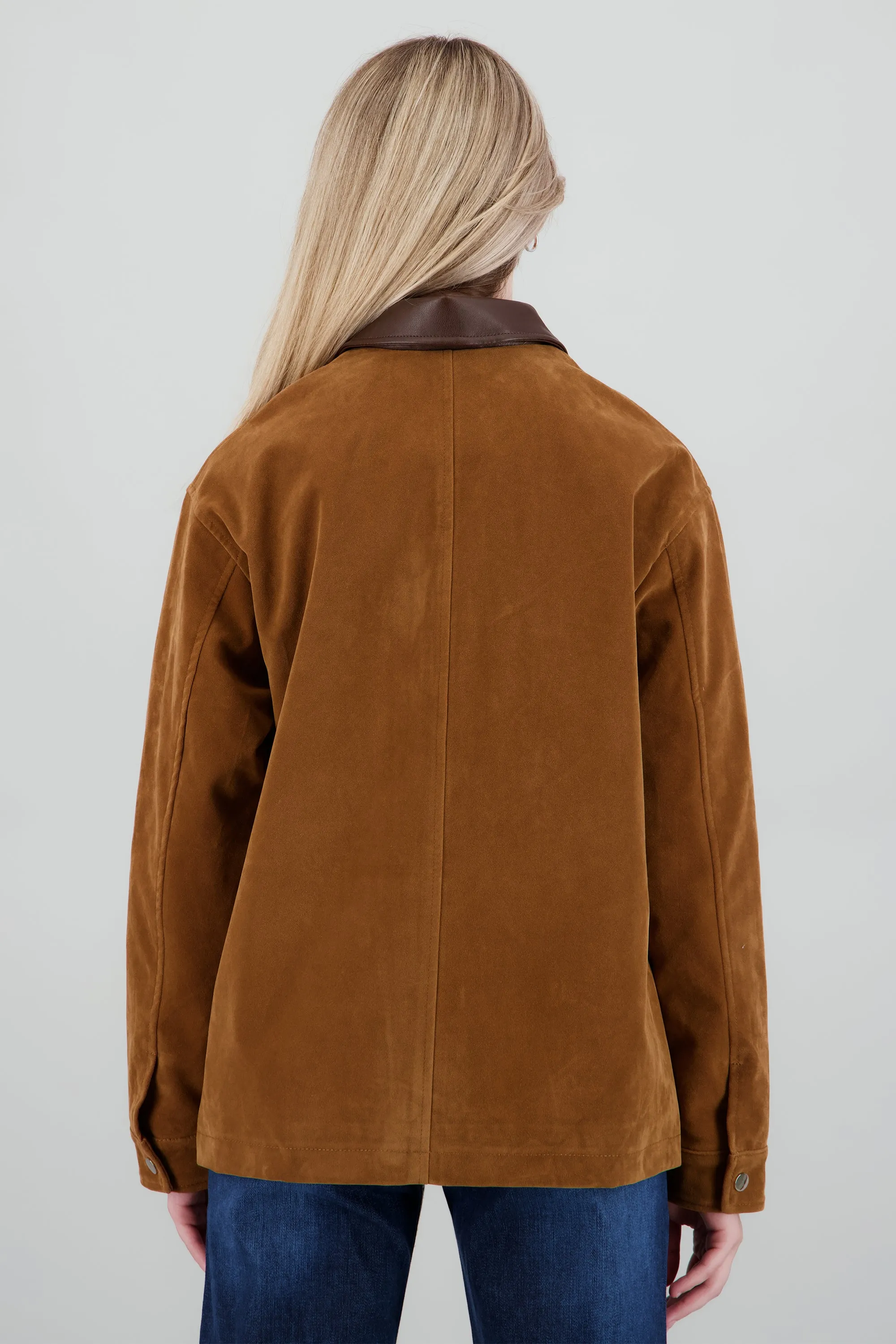 cazadora antelina cuello contraste efecto piel sold by Shasa product image thumbnail 4