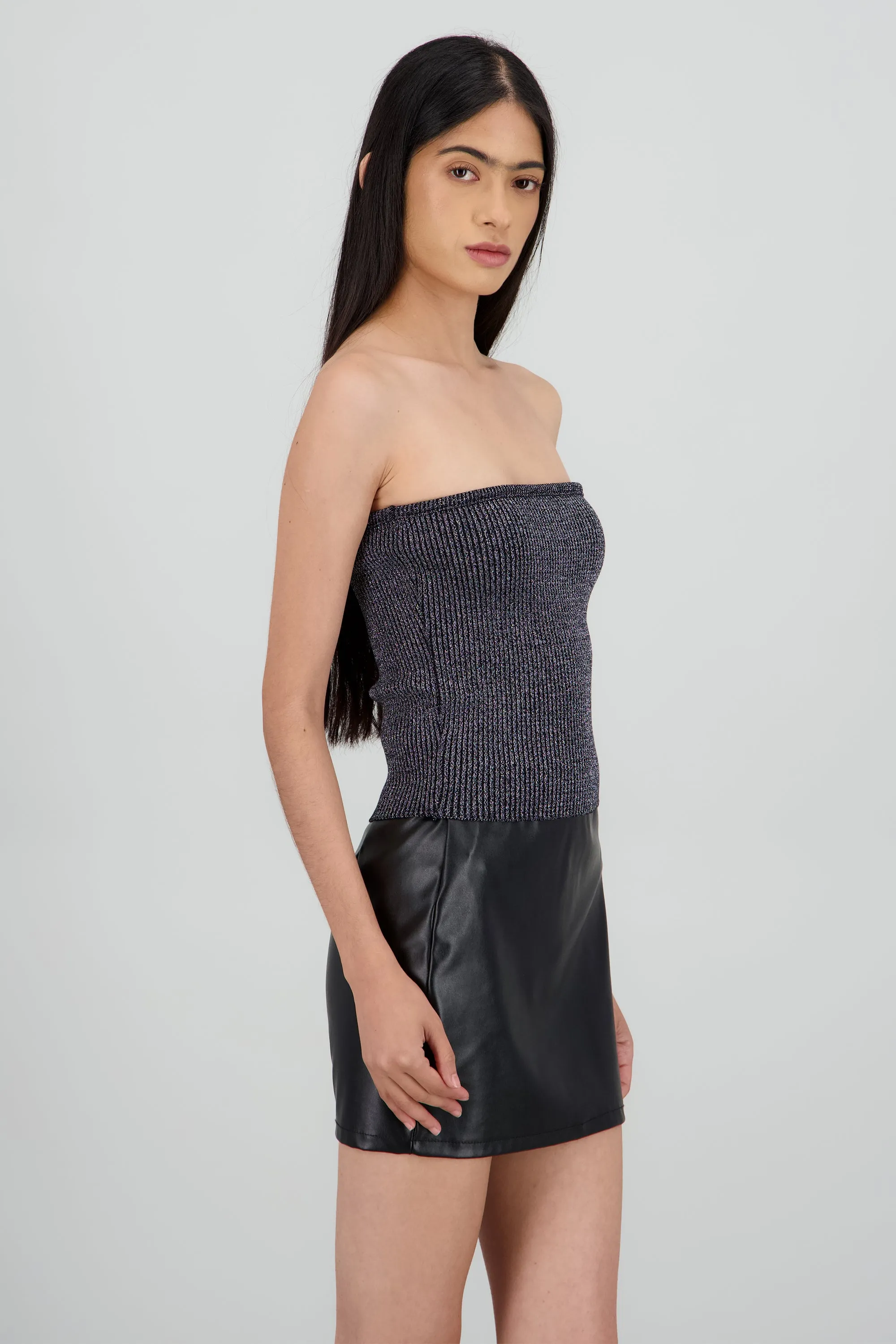 Top strapless tejido detalle brillos sold by Shasa product image thumbnail 3