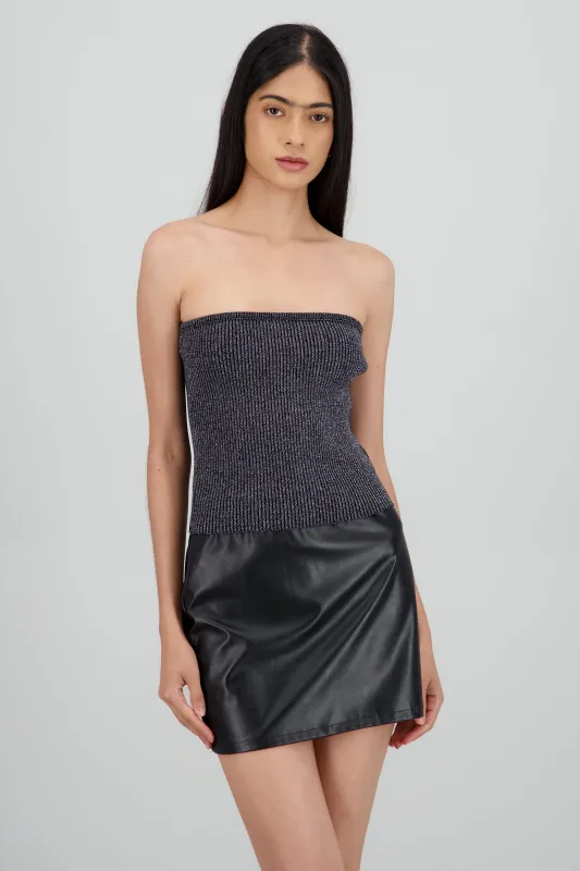 Top strapless tejido detalle brillos sold by Shasa