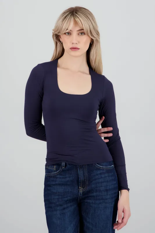 Top escote cuadrado manga larga sold by Shasa