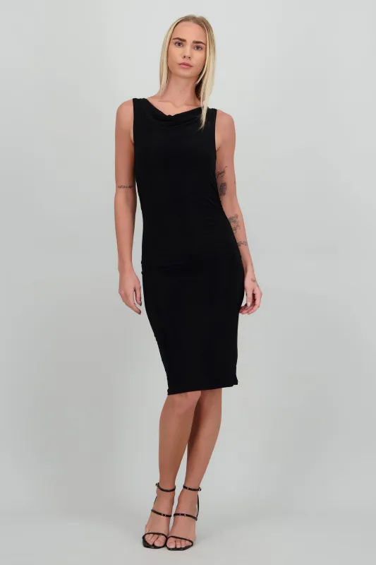 Vestido mini drapeado escote espalda made by Shasa