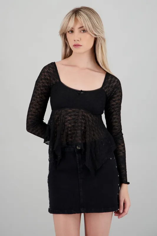 Blusa encaje manga larga sold by Shasa