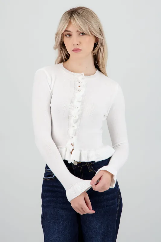 Sueter tejido detalle botones perla sold by Shasa